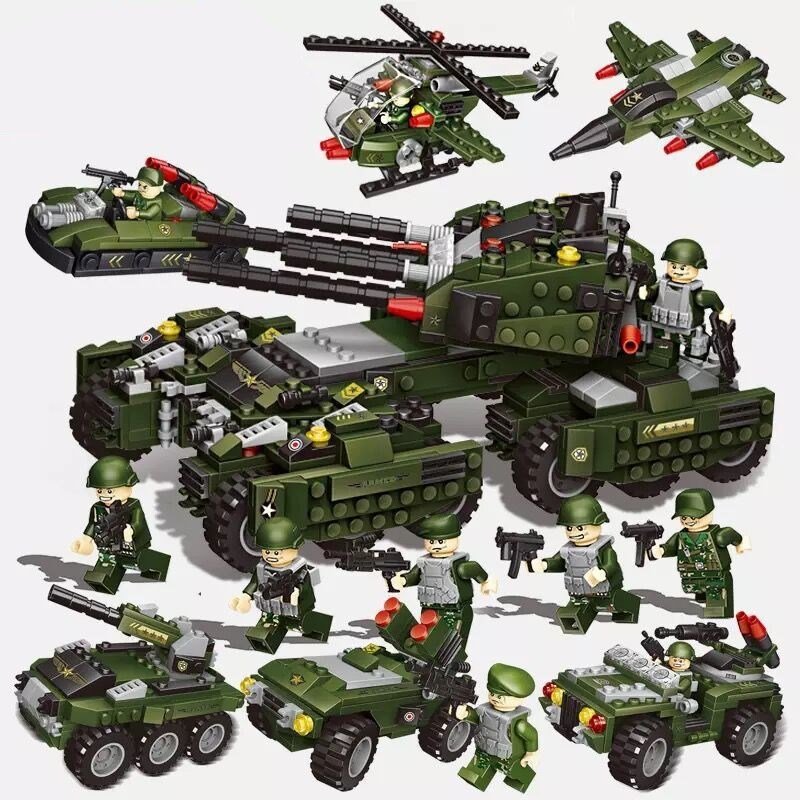 Thunder Accumulated Police Building Blocks Set (400–800 Pieces) – Educational Kids Construction Toy | Special Police Vehicles, Helicopter, Tank & Command Center Collection - Image 2