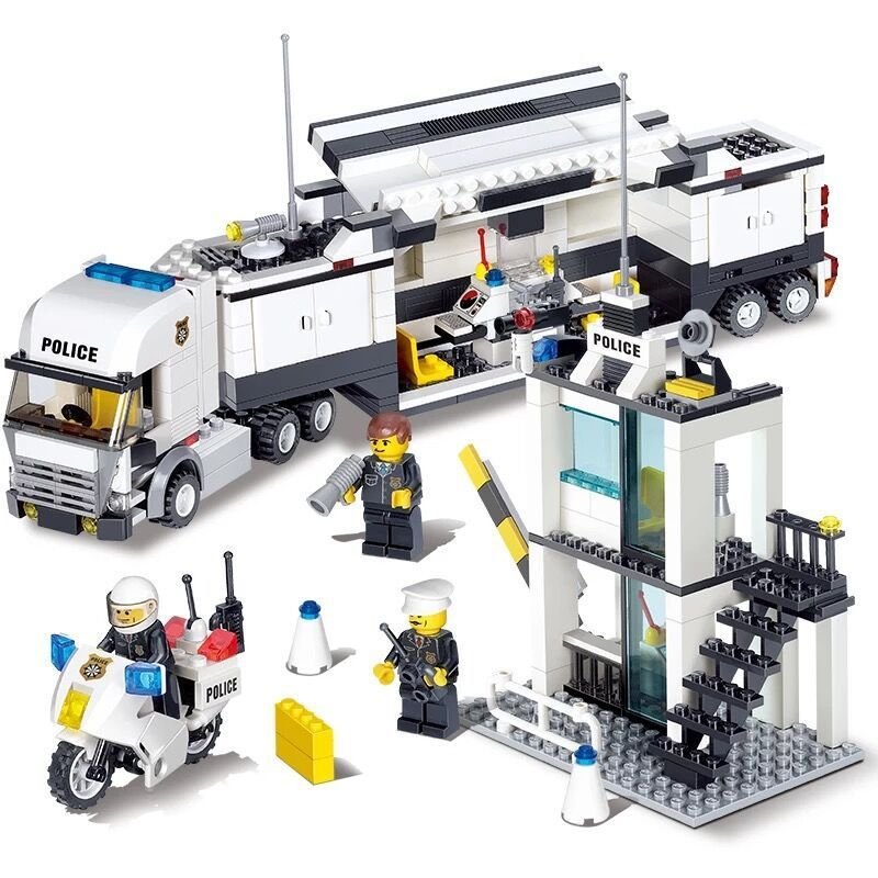 Thunder Accumulated Police Building Blocks Set (400–800 Pieces) – Educational Kids Construction Toy | Special Police Vehicles, Helicopter, Tank & Command Center Collection - Image 3