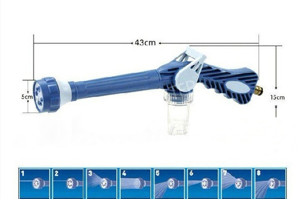 8 in 1 EZ Jet Water Cannon Dispenser Spray Gun Car Washer - Image 4