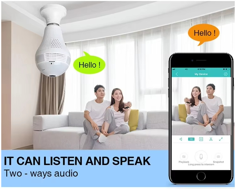 1080p Indoor E27 Bracket Monitoring Z Camera Light Bulb - Image 5