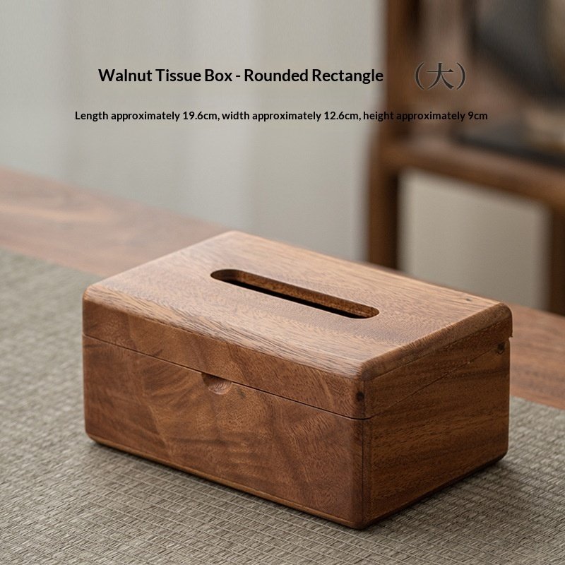 Walnut Tissue Box Living Room Chinese-style Napkin Holder - Image 7
