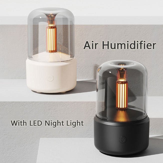 Atmosphere Light Humidifier Candlelight Aroma Diffuser Portable 120ml Electric USB Air Humidifier Cool Mist Maker Fogger 8-12 Hours With LED Night Light - Image 9