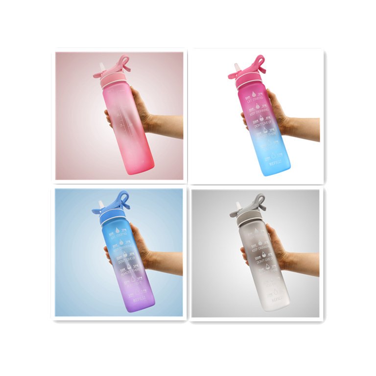 Water Bottle Scrub Bounce Cover Straw Space Cup Sports Water Bottle - Image 3
