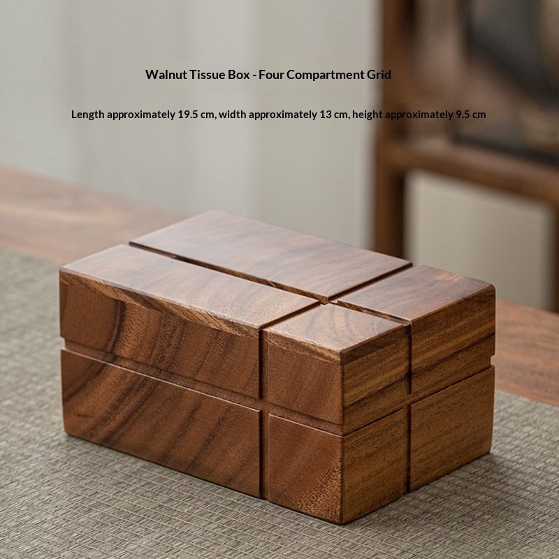 Walnut Tissue Box Living Room Chinese-style Napkin Holder - Image 8