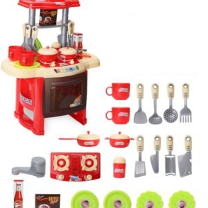 Children's educational light music cooking tableware table play house kitchen toys angle show toy play house