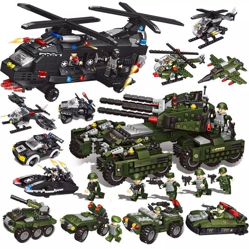 Thunder Accumulated Police Building Blocks Set (400–800 Pieces) – Educational Kids Construction Toy | Special Police Vehicles, Helicopter, Tank & Command Center Collection - Image 7