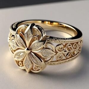 French Hollow Court Ring Small Flower Index Finger Ring Fashion Lady