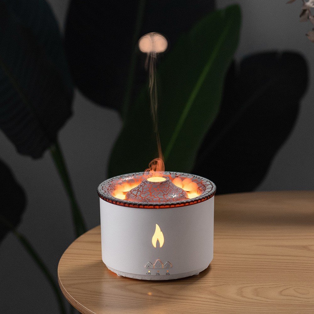 New Creative Ultrasonic Essential Oil Humidifier Volcano Aromatherapy Machine Spray Jellyfish Air Flame Humidifier Diffuser - Image 7
