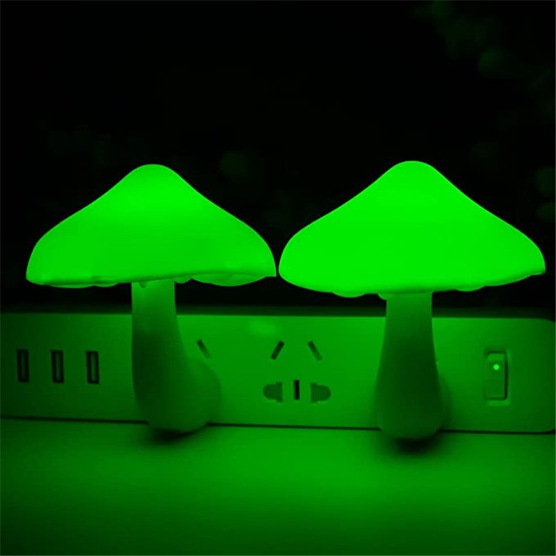 LED Night Light Mushroom Wall Socket Lamp EU US Plug Warm White Light-control Sensor Bedroom Light Home Decoration - Image 8