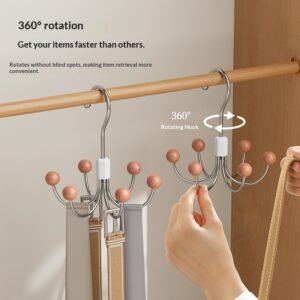 Rotatable Wardrobe Home Simple Multi-Functional Storage Six-Prong Hook