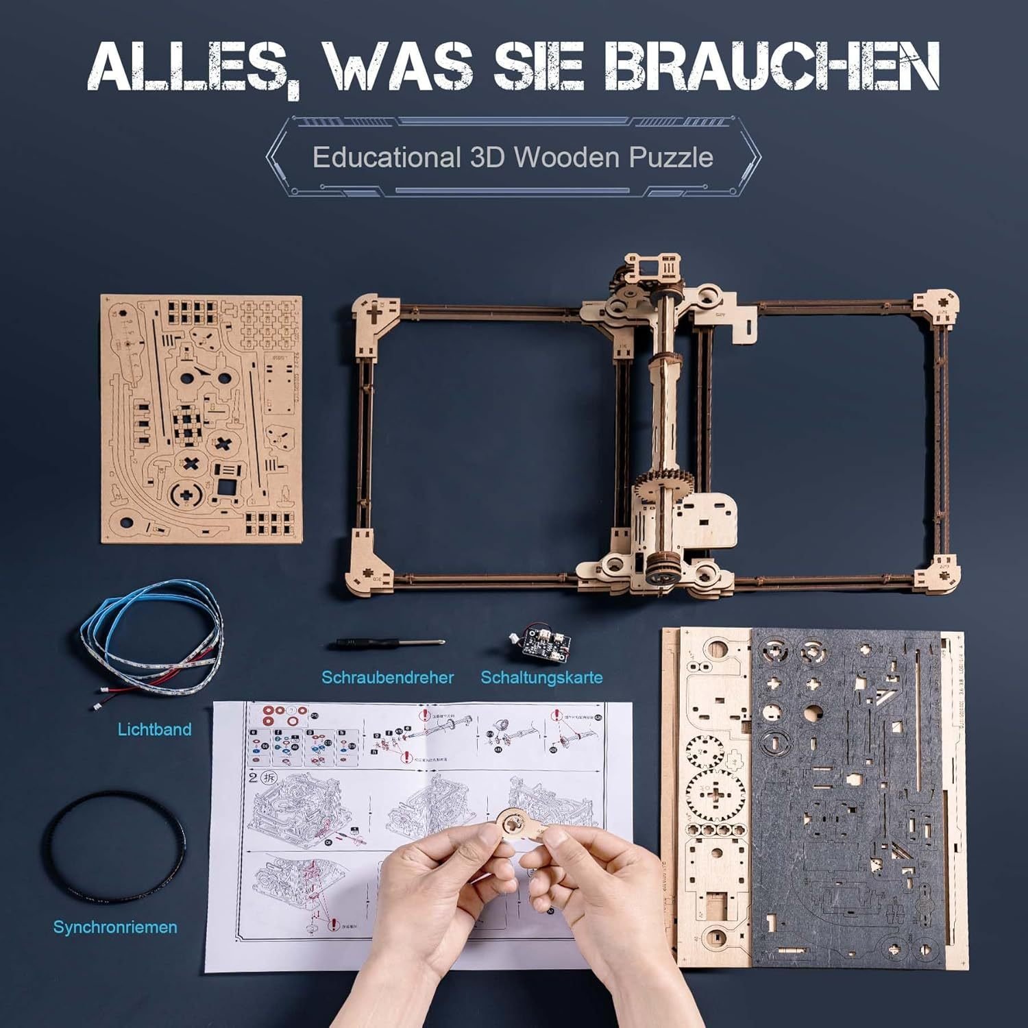 ROBOTIME Marble Run Link Pack For Marble Night City LGA01 & Marble Spaceport LGC01, 3D Wooden Puzzles Adults Model Kits To Build Gifts For Boys LG01 - Image 6