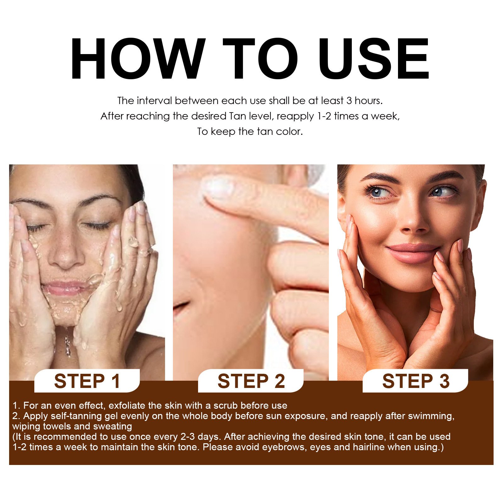 OUHOE Soft Brown, Summer Seaside Tanning Dark Tan Moisturizing Cream for Tanning Skin - Image 4